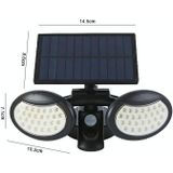 56 LED's Home Lighting Integrated Courtyard Waterproof Double Heads rotatable Solar Wall Light Street Light