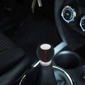 Universele bal vorm Gear Shifter hendel handmatige automatische zwart leer Shift knop autoadapter