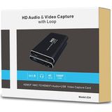Z34 HDMI Female + Mic naar HDMI Female + Audio + USB HD Video & Audio Capture Card met Loop