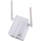 300Mbps Wireless-N Range Extender WiFi repeater signaal booster netwerk router met 2 externe antenne  EU stekker (wit)