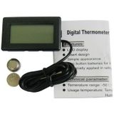 Mini LCD Digital Thermometer for Fridge Freezer  Insert Size 46mm x 26.6mm  Cable Length 1m(Black)