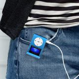 TF (Micro SD) kaartsleuf MP3-speler met LCD-scherm  metalen Clip (Baby blauw)