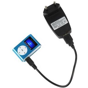 TF (Micro SD) kaartsleuf MP3-speler met LCD-scherm  metalen Clip (Baby blauw)