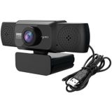 HXSJ S5 1080P Instelbare HD Auto Focus Video Webcam PC Camera met microfoon (zwart)