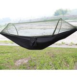 Draagbare buiten Camping vol-automatische Nylon Parachute hangmat met klamboes  grootte: 250 x 120cm (zwart)