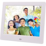 AC 100-240V 8 inch TFT scherm digitale foto Frame met houder & Remote Control afstandsbediening  steun USB / SD Card Input (wit)
