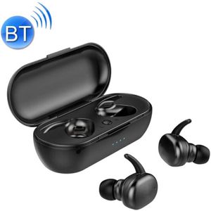 TWS-4 IPX5 Waterproof Bluetooth 5.0 Touch Wireless Bluetooth Earphone with Charging Box  Support HD Call & Voice Prompts(Black)