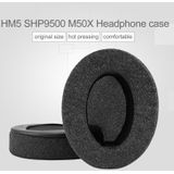 1 paar ovale lederen afgeschuurd hoofdtelefoon beschermende case voor Brainwavz HM5/Philip SHP9500 (zwart)