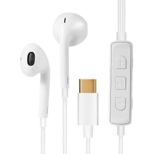 HAMTOD H11 bedraad in oor USB-C / Type-C noise cancelling oortelefoons met lijnbediening & microfoon  lengte: 1.2m (wit)