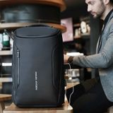 Mode mannen rugzak multifunctionele waterdichte laptop tas reistas met USB opladen poort (opgewaardeerd zwart)