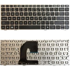 High-Tech Place Amerikaanse versie toetsenbord met zilveren frame voor HP EliteBook 8470B 8470P 8470 8460 8460p 8460w ProBook 6460 6460b 6470