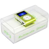 TF (Micro SD) kaartsleuf MP3-speler met LCD-scherm  metalen Clip (lichtgroen)