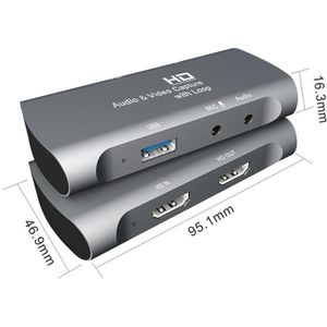 Z27 HDM Vrouwelijke tot HDM Female Video Capture Audio UBS Box (Donkergrijs)