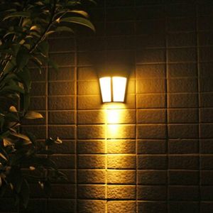 6 LEDs outdoor IP65 waterdichte energiebesparende zonne-energie LED wand lamp licht (warm licht)