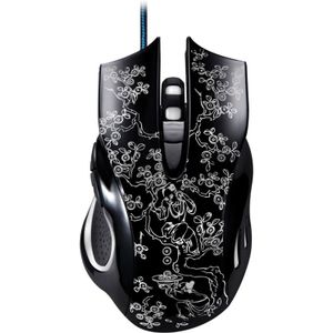 Chasing Leopard 169 USB 2400DPI vier-Speed Instelbare LED-achtergrondverlichting Wired optische E-sport gaming muis met contragewicht  lengte: 1.45 m (zwart)