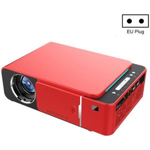 T6 2000ANSI Lumens Mini Theater Projector  Android 7.1 RK3128 Quad Core  1GB+8GB  EU Plug(Red)
