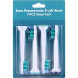 4 PC's vervangende opzetborstels voor de elektrische tandenborstel van Philips Sonicare P-HX-6014