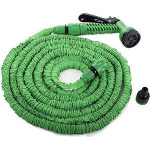 2.5m -7.5m telescopische pijp uitbreidbare magische flexibele tuinslang met spuitpistoolset (groen)