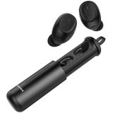 awei T55 Bluetooth V 5.0 Ture draadloze sport headset met draagbare oplaad case (zwart)