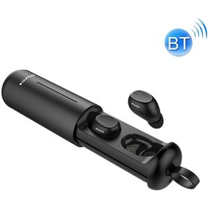 awei T55 Bluetooth V 5.0 Ture draadloze sport headset met draagbare oplaad case (zwart)