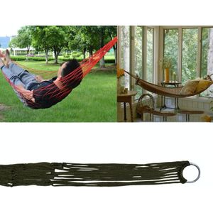 2 STUKS 9 Streng Nylon Touw Hangmat Draagbare Camping Leisure Mesh Hangmat (Militair Groen)