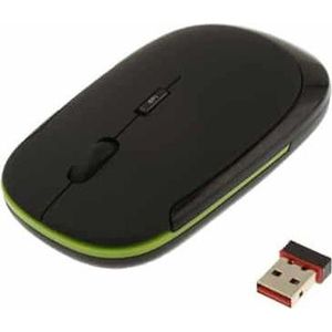 Let op type!! Ultra-dunne draadloze 2.4 GHz Optische USB Muis (zwart)