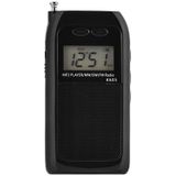 K-605 Portable FM / AM / SW Full Band Stereo Radio  Ondersteuning TF Card (Zwart)
