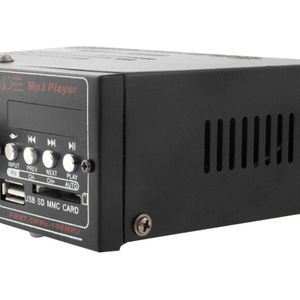 HiFi Stereo Audio MP3 eindversterker met afstandsbediening  ondersteunen FM USB SD MMC-kaart  digitale speler 180 + 180 (AK-699D)(Black)