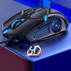 YINDIAO G5 3200DPI 4-modi Verstelbare 6-toetsen RGB Light Silent Wired Gaming Mouse (Zwart)