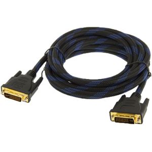 Nylon geweven stijl DVI-I Dual Link 24+5 Pin mannetje naar mannetje M / M Video Kabel  Lengte: 3 meter