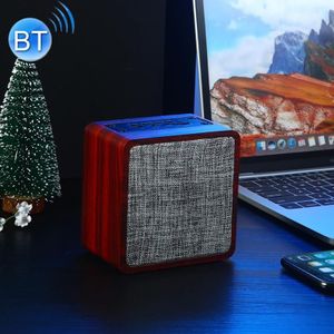 Q4 Houten Stof Bluetooth-luidspreker - TF-kaart en 3,5 mm AUX - Rood