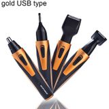 SPORTMAN vier-in-n USB oplaadbare oor neus tondeuse baard gezicht scheerapparaat wenkbrauwen Hair Trimmer voor Men(gold USB type)