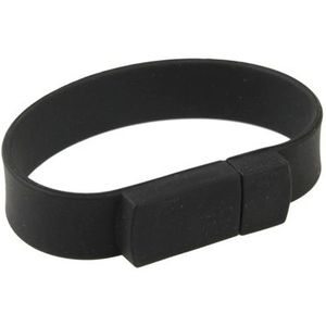 8GB siliconen armbanden USB 2.0 Flash schijf (zwart)