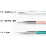 3st nagel tekening Pen puntjes gesneden Tool Nail Art Pen tekening Tools accessoires borstels nagel potlood Set