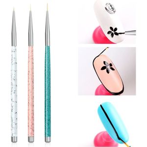 3st nagel tekening Pen puntjes gesneden Tool Nail Art Pen tekening Tools accessoires borstels nagel potlood Set