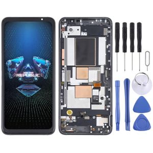 OLED Material LCD Screen and Digitizer Full Assembly With Frame for Asus ROG Phone 5 ZS673KS (Black)