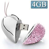 Hart gevormde Diamond Jewelry USB schicht schijf  speciaal voor Valentijnsdag geschenken (4GB)