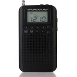 HRD-104 Mini Portable FM + AM Two Band Radio met luidspreker (Zwart)