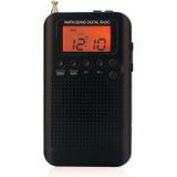 HRD-104 Mini Portable FM + AM Two Band Radio met luidspreker (Zwart)