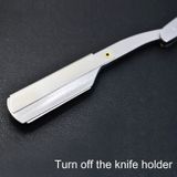Kapper Vintage Razor hoge RVS dubbelzijdige mes houder kapsel geschoren wenkbrauw mes Holder(Silver)