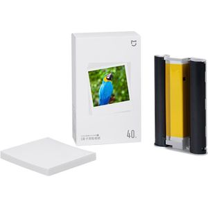 Originele Xiaomi Mijia 1S Mini Automatische Pocket Photo Printer 3 inch Zelfklevend Fotopapier voor PC5841 (Wit)