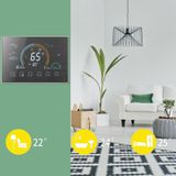 BHP-8000-SS 3H2C Smart Home Warmtepomp Ronde kamer Geborstelde spiegelbehuizing Thermostaat zonder wifi  AC 24 V