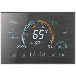 BHP-8000-SS 3H2C Smart Home Warmtepomp Ronde kamer Geborstelde spiegelbehuizing Thermostaat zonder wifi  AC 24 V