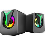 FT-25-1 RGB Kleurrijke Verlichting Desktop Computer Speaker (Zwart)