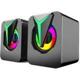 FT-25-1 RGB Kleurrijke Verlichting Desktop Computer Speaker (Zwart)