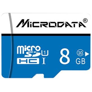 MICROGEGEVENS 8GB High Speed U1 zwarte lijn blauw en wit TF (Micro SD)-geheugenkaart