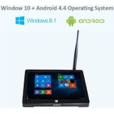Pipo X9 TV Box 8.9 inch Touchscreen Windows 10 & Android 4.4 Tablet Mini PC  Intel Atom Z3736F  Quad Core 1.33GHz-2.16GHz  RAM: 2GB  ROM: 32GB  ondersteunt WiFi / Bluetooth / Ethernet / HDMI