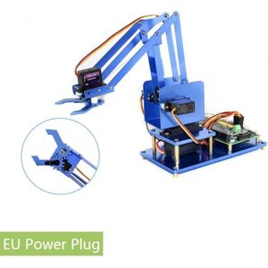 Waveshare 4-DOF metalen robot arm Kit voor framboos PI (Europa)  Bluetooth/WiFi afstandsbediening  EU-stekker