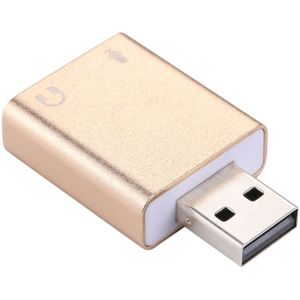 Aluminium Shell 3 5 mm Jack externe USB Sound Card HIFI magische stem 7.1 Channel Adapter vrij rijden voor Computer  Desktop  Speakers  Headset  Microphone(Gold)