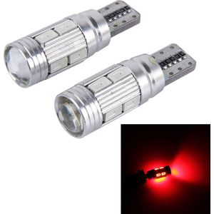 2 STKS T10 6 W 10 SMD 5630 LED Foutloze Canbus Auto Klaring Licht Lamp, DC 12 V (Rood Licht)